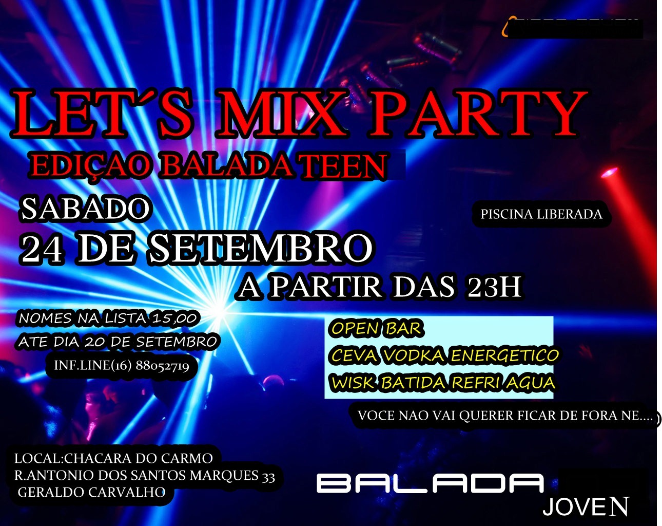 Balada Certa Festas Let´s Mix Party EdiÇao Balada Teen 